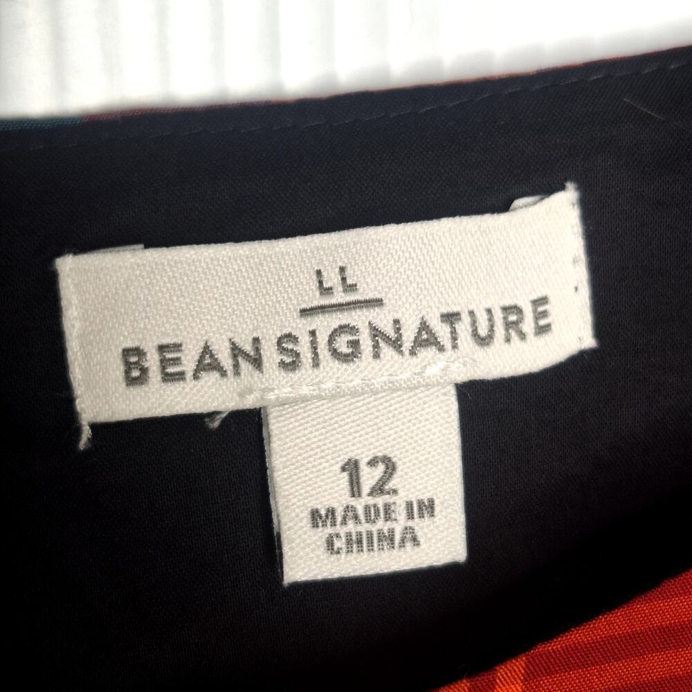 L.L. Bean Women's Signature Poplin Dress Plaid Tartan 12 Cotton Halloween Fall - Picture 5 of 13
